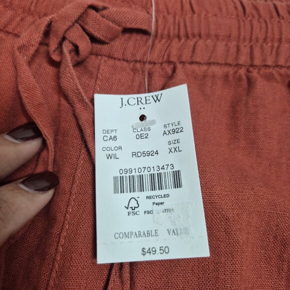 J.Crew Women's Shorts Size XXL Brown Linen Viscose Blend  (60) - Picture 5 of 10